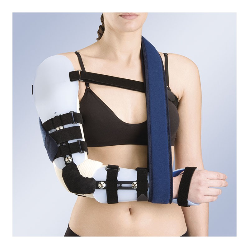 Orliman TP-6301 D/I Ortesis de codo articulado de brazo y antebrazo con  soporte de mano en termoplástico