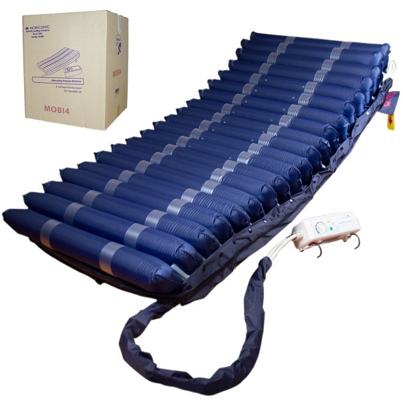 Colchón antiescaras de aire | Con compresor | TPU Nylon | 200 x 90 x 22 |  20 celdas | Azul | Mobi 4 | Mobiclinic