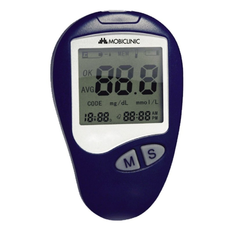 Kit completo de glucómetro digital | Medidor de glucosa en sangre | Función  memoria | Mobiclinic