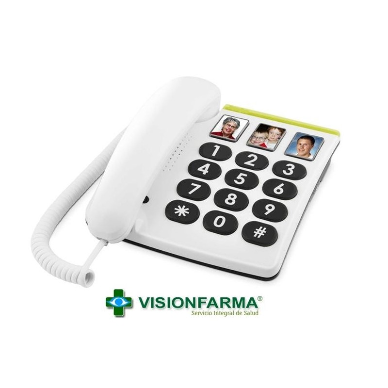 Teléfono fácil de utilizar con botones de memoria con foto, señal luminosa, para  personas mayores con alzheimer